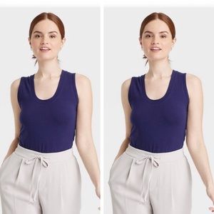 Lot of 2 - A New Day U- Neck Slim Fit Tank Tops NWT